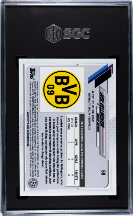 2020 Topps Chrome Uefa Jude Bellingham #68 SGC 9